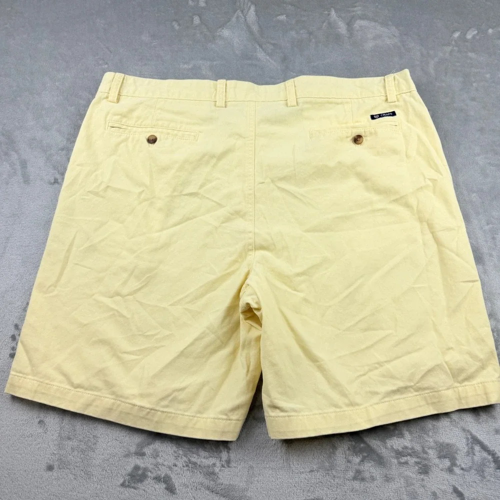 Chaps Men's Size 42 Flat Front Chino Shorts Yellow Cotton